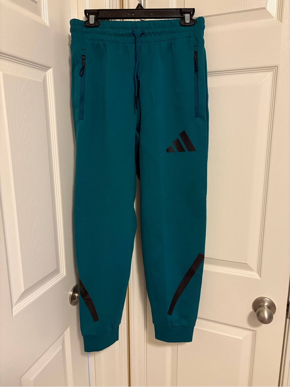 adidas Teal Kids Jogger Sweatpants with Black Accents